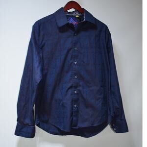 Robert Graham Navy Pattern Dress Shirt – Size L